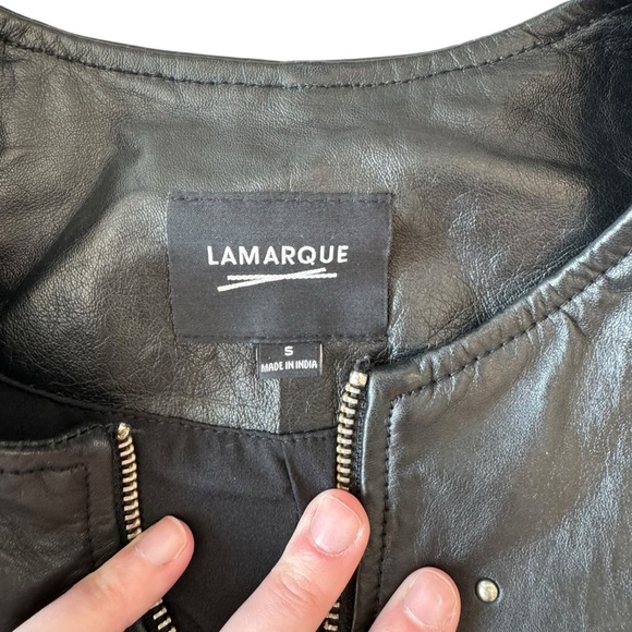 Lamarque Black Leather Jacket. Size S. - Picture 4 of 15